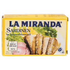 sardines 125g blik  in zonnebloemolie la miranda