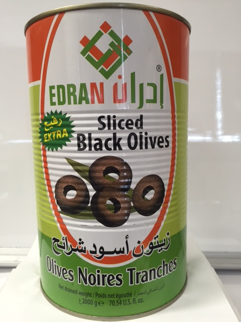 olijven  edran zwart gesneden 2 kilo