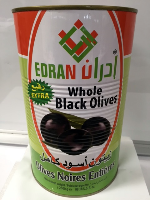 olijven  edran zwart met pit 2.5 kg