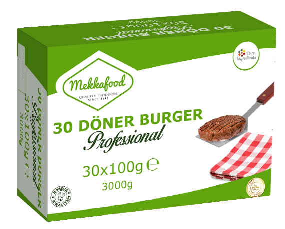 mekka food burger horeca 30*100 gram