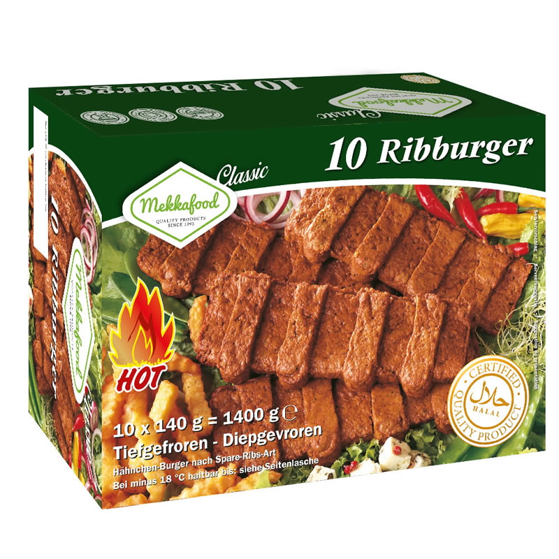 mekka food ribburger horeca 10 * 140 gram